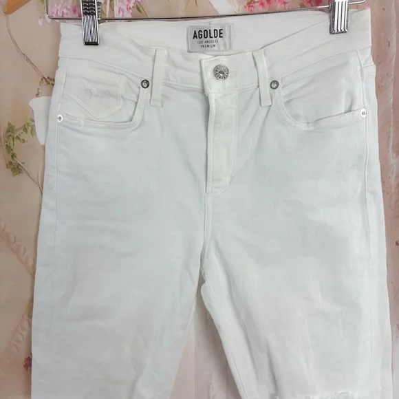 AGOLDE Sophie crop high rise Women's White Jeans - Picture 3 of 10
